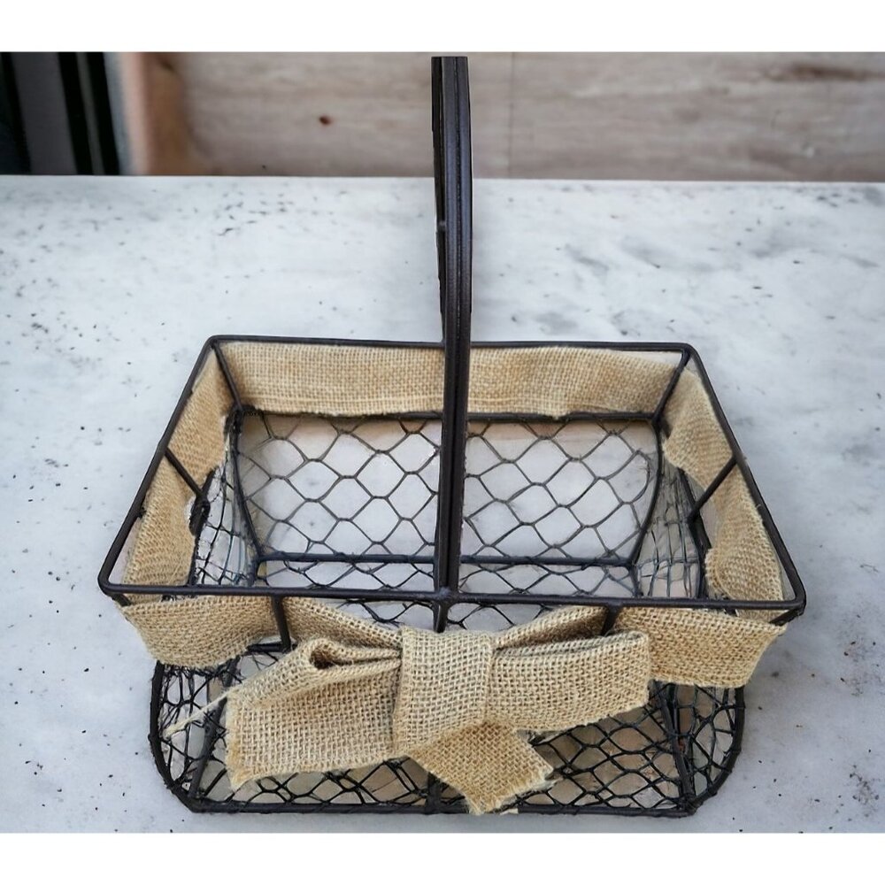 Wire Basket With Handle 10” x 7” x 12”